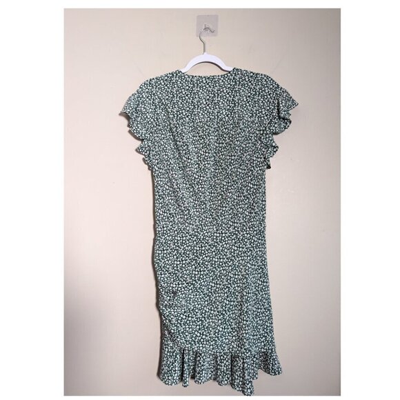 VERONICA BEARD Marla Forest Green Ruched Silk Dress - Picture 5 of 11